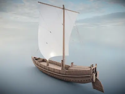 Godairikisen Japanese Ship Low-poly 3D model