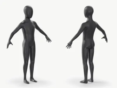 Mannequin Child Black 3D model