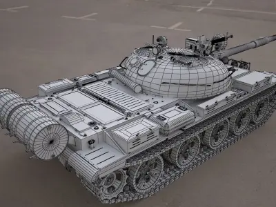  t62 military tank 3D model
