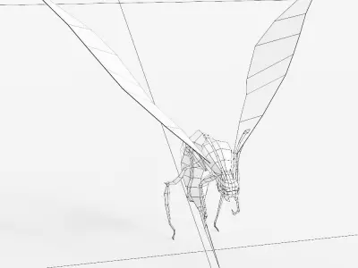 Yellow wasp 3d model  Low-poly 3D model