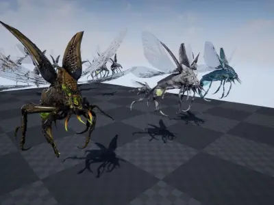 Flying Beetle6 Low-poly 3D model