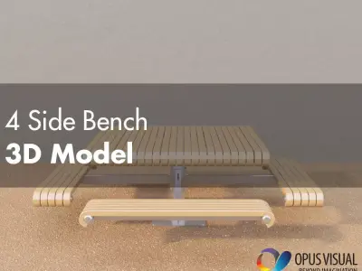 4 Side Bench 3D model