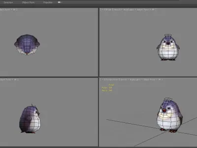Cartoon baby penguin Low-poly 3D model