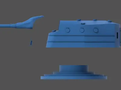 Japanese 3rd year type C turret - Commercial license scale 1-100 3D print model