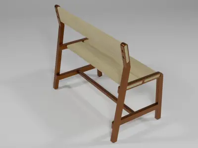 Ikea bench in pearl ash and bronze Free low-poly 3D model