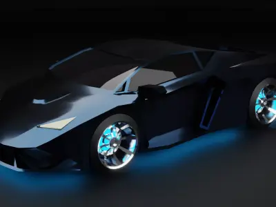 Low-poly sports car Free 3D model