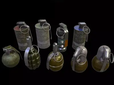 Grenades Pack Low-poly 3D model