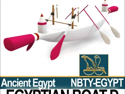 Ancient Egypt Boat D 3D model