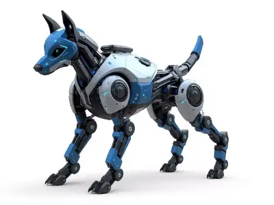 Sci-Fi Robot Companion Dog 3D Model Low-poly 3D model