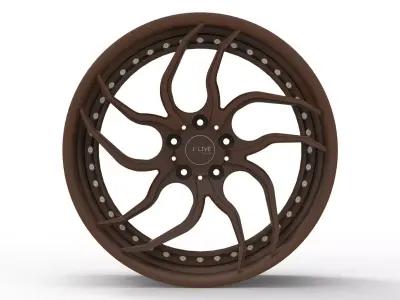 Modular 3 Piece Forged Wheel 3D model