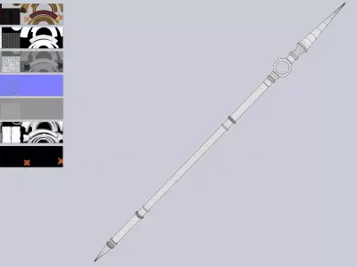 Fire spear Low-poly 3D model purchase
