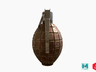 Bomb 3d Model grenade Low-poly 3D model