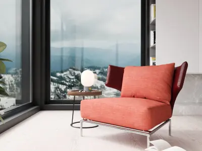  Replica Erba Italia Insieme Armchair Model, Red 