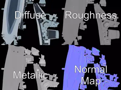 Modern Naval Warship model pack Low-poly 3D model