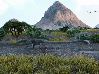 Tanystropheus - Blender Low-poly 3D model