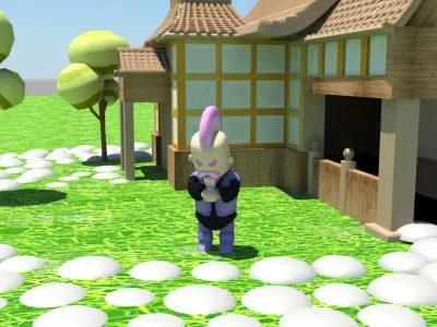 High poly model of temple 3D model