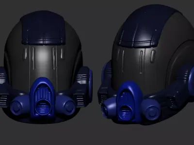 helmet high poly sculpt 3d printable ver 7 3D model 3D model 223