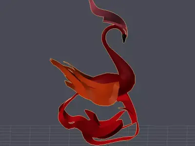 SUZAKU swan Low-poly 3D model
