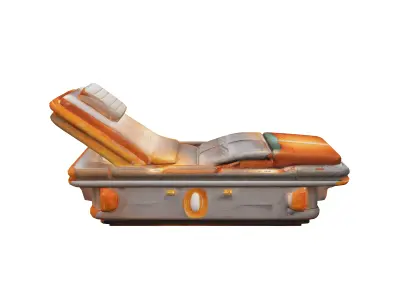 a medical bed for a scifi indie game that is voxel style and ... 3D model