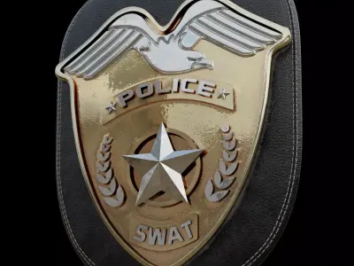 SWAT Police Badge Photorealistic PBR Low-poly 3D model Low-poly 3D model