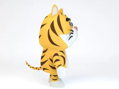 Cartoonish Humanoid Leopard Character Low-poly 3D model