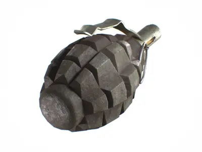 F-1 WW2 Grenade worn Low-poly 3D model