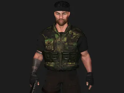 AAA 3D REALISTIC MALE CHARACTER - SURVIVAL APOCALYPSE OUTFIT Low-poly 3D model