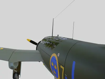 Saab 17 B - The Swedish Dive bomber - Reconnaissance 1940 Low-poly 3D model