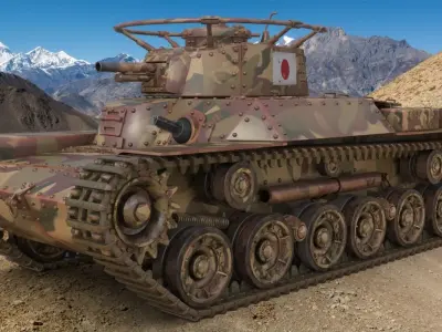 Tank Type 97 Chi Ha Japan Mental Ray 3D model