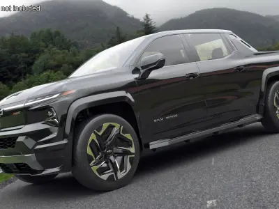 Black Chevrolet Silverado EV RST 2024 3D model