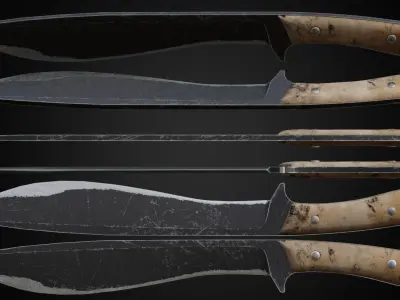 Machete knife Free low-poly 3D model