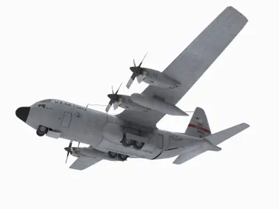 Military C-130 Low-poly 3D model