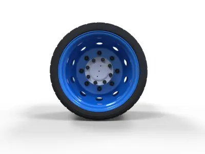 Low profile double wheel 3D model