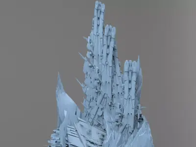 Mars Ship Mountain Rock 1 3D model