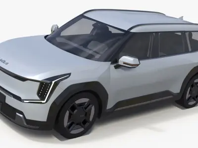 KIA EV9 Electric SUV Silver 3D model