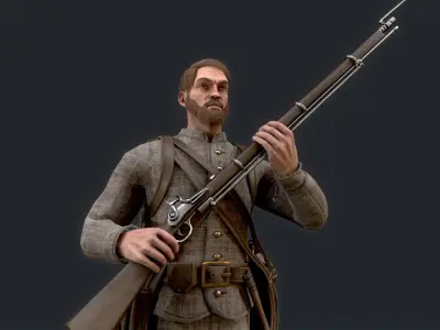 Soldier 2 version 2  Low-poly 3D model