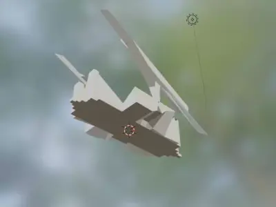 Bridge helicopter flying in sky 3D model