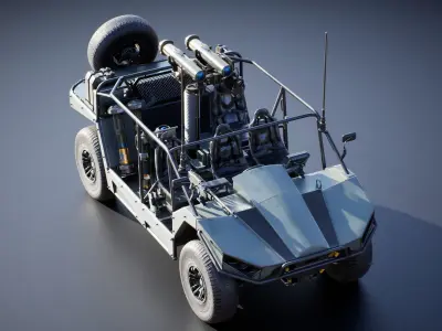 Light Strike Vehicle Mark II v2 Vehicle Blueprint Low-poly 3D model