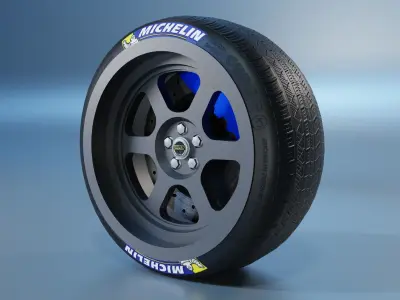 Volk Racing TE37Xt Wheel Low-poly 3D model