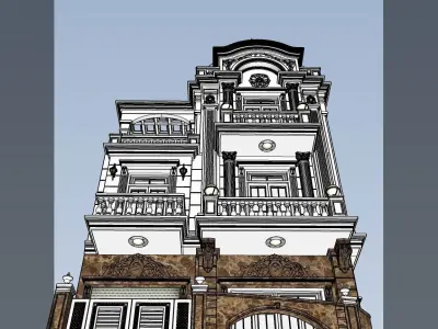 Classic house 3D model 9
