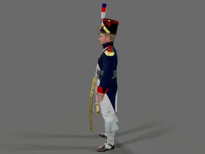 Napoleon soldier Low-poly 3D model