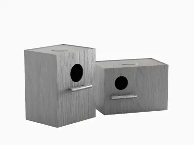 Colored Birdhouse 05 Low-poly 3D model