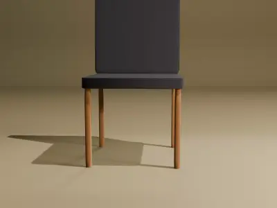 1 mesa e 2 cores de cadeiras Low-poly 3D model