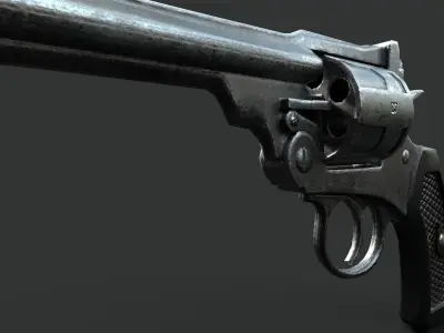 Lowpoly Realistic Revolver Low-poly 3D model