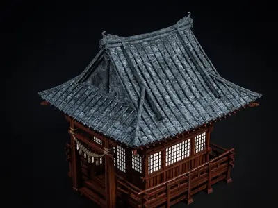 JAPANESE SHRINE Low-poly 3D model