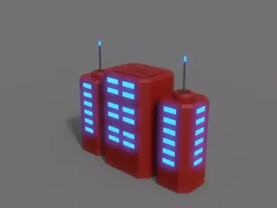PBR Sci-Fi Building A27 Low-poly 3D model