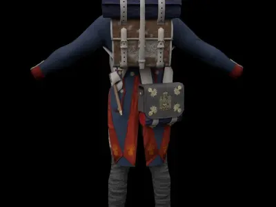 Napoleonic French Guard Low-poly 3D model