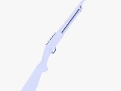 12GA Pump Action Shotgun  Low-poly 3D model