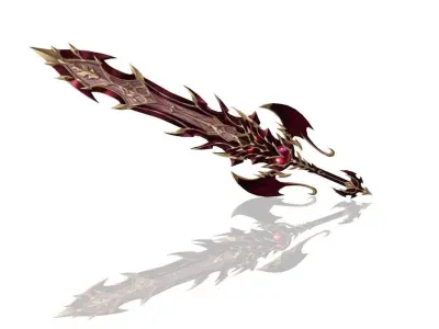 Demonic Big Sword Low-poly 3D model