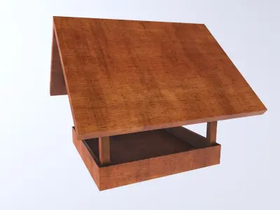 Wood Bird Feeder  3d model Low-poly 3D model